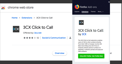 Install the Click2Call extensions and make calls with one click