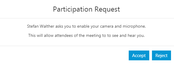 Activate your camera and microphone to join a 3CX WebMeeting