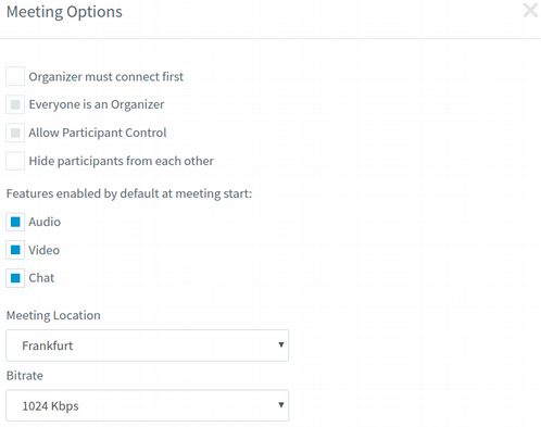 Updated WebMeeting bitrate option in v16 Update 5 Release Candidate (RC).